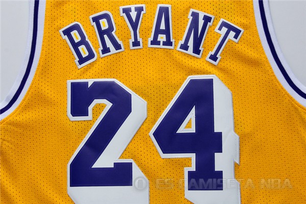 Camiseta retro Bryant #24 Los Angeles Lakers Amarillo - Haga un click en la imagen para cerrar